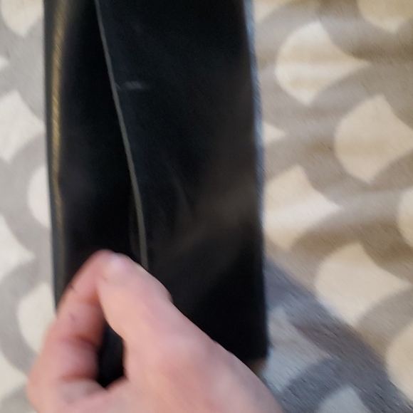 CLUTCH bag black leather by Espace by Pierre Cardin -minor scuffing- in pics - Picture 5 of 5